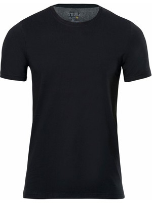 1203 Modal O Yaka Kollu  Erkek Atlet Anıt Siyah