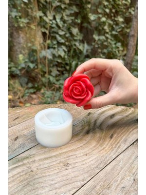 Beyaz 3D Gül Mum Kalıbı, Silikon, El Yapımı Dekorasyon Için Mükemmel Seçim