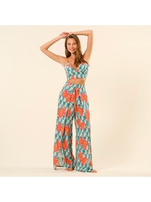 Zsa Zsa Zsu Tavas Dijital Baskılı Pantolon - Yeşil