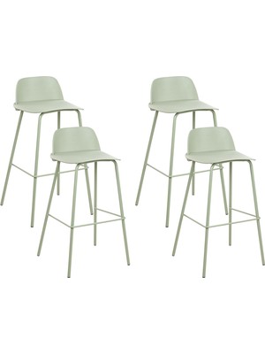 Belıanı Mora 4’lü Bar Sandalyesi Seti, Modern Tasarım, 75 cm Oturma Yüksekliği, Sabit Bacaklı