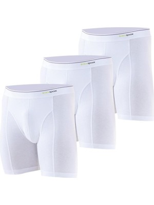 Tender Cotton 3'lü Uzun Paça Beyaz Boxer 9683
