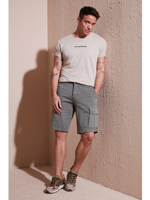Buratti Streç Pamuklu Regular Fit Normal Bel Kargo Cepli Şort Erkek Şort 4510S79MILAN