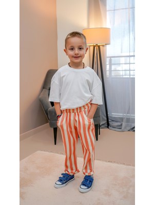 Çocuk Çizgili Yumuşak Alt-Striped Pantolon