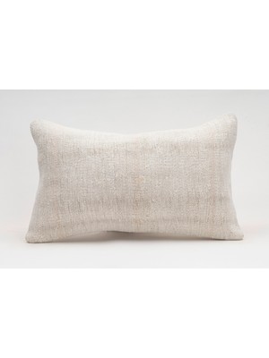 El Yapımı Kilimden Yapılmış Vintage Kırlent Kılıfı, Yün, 30X50 cm