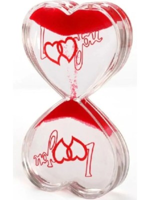 Kalp Şeklinde Jel Kum Saati, Renkli ve Eğlenceli Dekoratif Saat