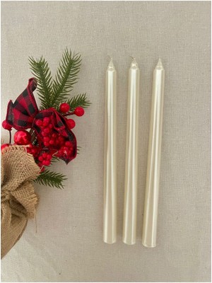 3'lü Sedef Incili Renkli Şamdan Mum Seti, Zarif ve Şık Aydınlatma Tercihi