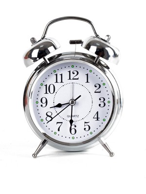 About The Perfect Beyaz Klasik Pilli Masa Saati, Nostaljik Dekoratif Çalar Saat 17 cm