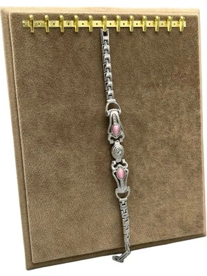 About The Perfect Süet Kumaş Bileklik Sergileme Standı, 20/16 Cm, Ayaklı, Kanca, Şık ve Kullanışlı