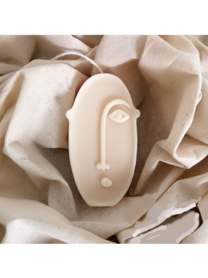 Soyut Insan Yüz Mum ve Sabun Kalıbı, Beyaz, Sanatsal ve Şık Tasarım