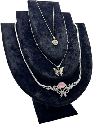 About The Perfect Ahşap Anfora Takı Sergileme Mankeni 25 cm Siyah Kumaş Renkli Dekorasyon