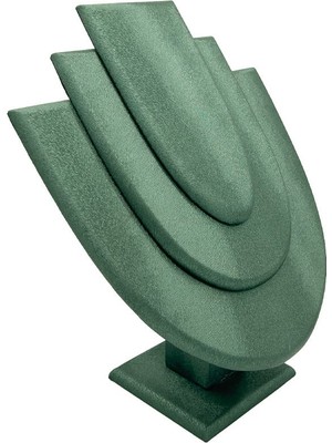 About The Perfect Yeşil Renk Deri Kumaş Kolye Gerdanlık Sergileme Mankeni 25 cm