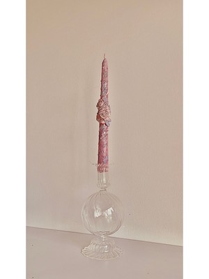 3D Pembe Gül Şamdan Mum, Zarif ve Renkli Dekorasyon Aksesuarı