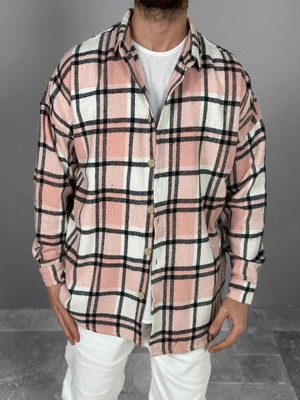 Pembe Siyah Çizgili Oduncu Gömlek