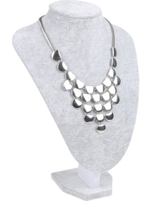 About The Perfect Gri Süet Kolye ve Gerdanlık Sergileme Mankeni 25 Cm, Şık ve Kullanışlı Aksesuar Gösterimi