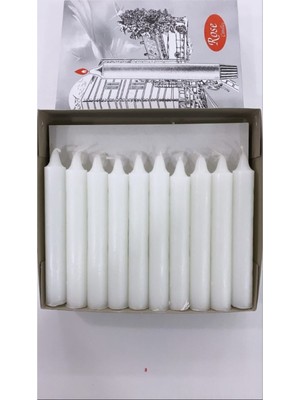 Kokusuz Beyaz Dilek ve Şamdan Mumları, 20 Adet, 10X1,5 Cm, Zarif ve Şık Tasarım