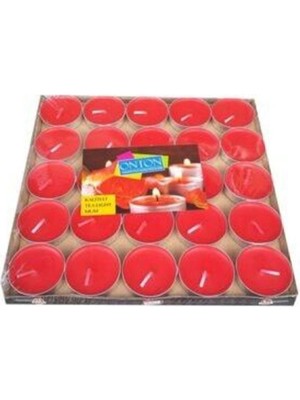 Kırmızı Tealight Mumları, 50'li Paket, Şık ve Kullanışlı Aydınlatma Seçeneği