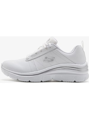 Skechers Fashion Fit-Effortless Memory Foam Leather Womens Sneaker White Hafızalı Taban Hakiki Deri Kadın Günlük Spor Ayakkabı Beyaz