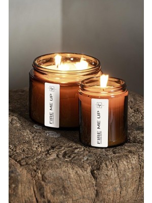 Beyaz Etiketli Amber Kavanoz Mum Seti, 2'li, Küçük ve Büyük Boy Seçenekleri