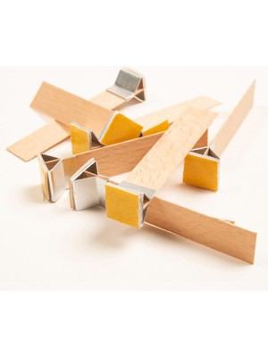 Ahşap Mum Fitili ve Yapışkanlı Sehpa 40 Adet, 15X75X0,5MM