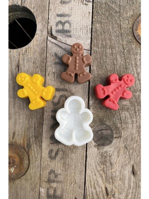 Beyaz Silikon Cookie Adam Tekli Mum Kalıbı, 1 Adet, Yaratıcı ve Şık Tasarım