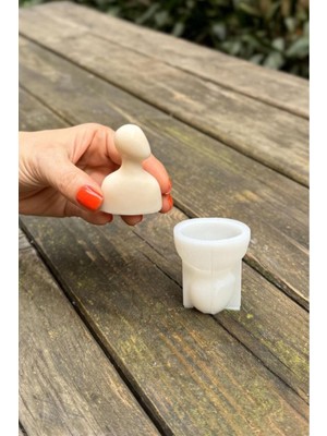 Beyaz Silikon Mum Kalıbı, Çocuk ve Aile Temalı, El Yapımı Dekoratif Model