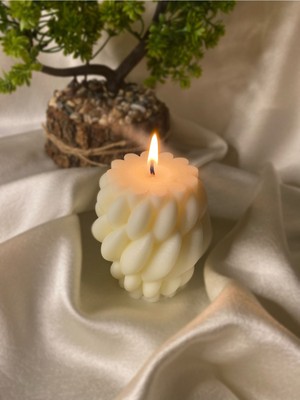 Şık Beyaz Yağmur Dalgası Mum, Sıcak Atmosfer Yaratır