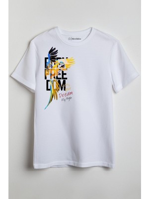 Merch&ice Lets Your Dream Baskılı Unisex T-Shirt Beyaz