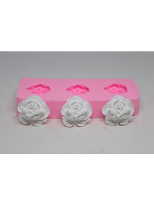 Renkli Gül Silikon Kalıbı 3'lü, Tek Boyut, Ev ve El Işi Için Mükemmel Seçim