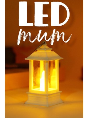 Mini LED Mum Dörtgen Pil Dahil Beyaz, Dekoratif Işık, Dumansız, Alevsiz
