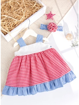 Bandanalı Askılı Yazlık Kız Bebek Elbise Set