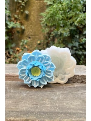 Beyaz Lotus Çiçek Silikon Mum Kalıbı, 3'lü Set, Ev Dekoru ve El Yapımı Projeler Için.