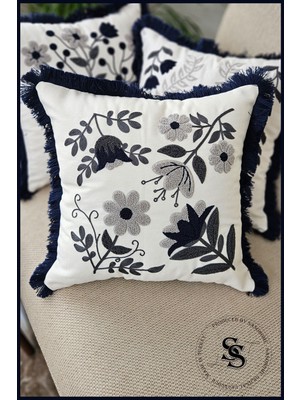 Nakışlı Keten Kırlent Kılıfı, Şık ve Rahat Ev Dekoru Için Ideal Seçim