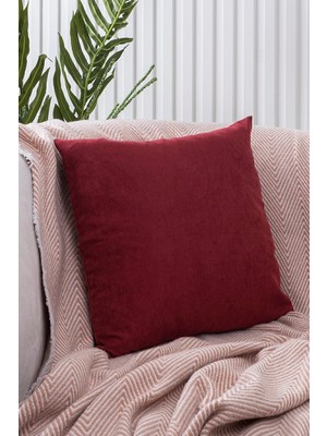 Bordo Kırlent Kılıfı, Şık ve Sade Dekoratif Tasarım, Panoroma Detaylı