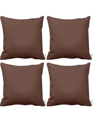 Kahverengi 4'lü Kırlent Kılıfı Seti, Şık ve Rahat Dekorasyon Için Ideal