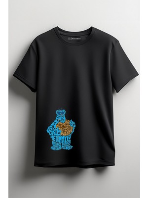 Merch&ice Kurabiye Adam Baskılı Unisex T-Shirt Siyah