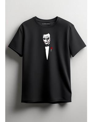 Merch&ice Saklı Joker Baskılı Unisex T-Shirt Siyah