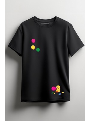 Merch&ice Civcivin Balonları Baskılı Unisex T-Shirt Siyah