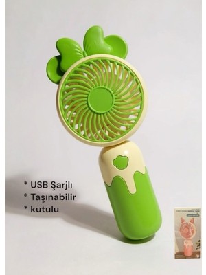 Cartoon USB Şarjlı El Fanı I Mini Taşınabilir Fan I Yaz Serinleticisi I Vantilatör I Taşınabilir Fan