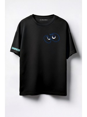Merch&ice Sadness Baskılı Unisex Oversize T-Shirt Siyah