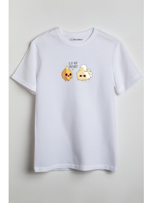 Merch&ice Hot Corn Önü Baskılı Unisex Tişört - Is It Hot Outside Beyaz