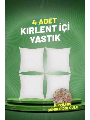 43X43 cm Kare Kırlent Iç Yastık, Sünger Dolgulu, Şık ve Rahat Tasarım