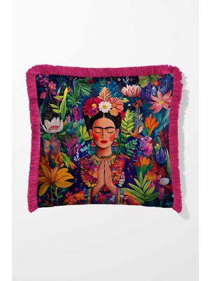 Çift Taraflı 43X43 cm Saçaklı Kırlent Kılıfı, Şık ve Rahat Dekorasyon Parçası