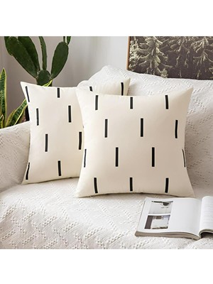 2 Adet Krem Kırlent Kılıfı Seti, Yumuşak ve Şık Tasarım