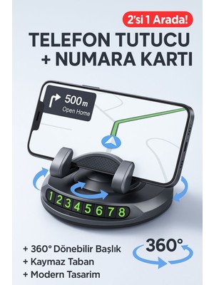 Park Numarası Gösterge Ünitesi ve 360 Derece Dönen Telefon Tutucu