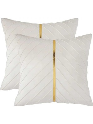 2 Adet Kapitoneli Şerit Dekoratif Kırlent Kılıfı, Şık ve Rahat Tasarım