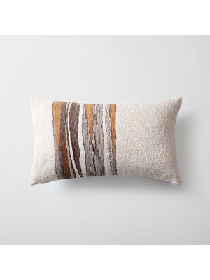 Keten ve Dokuma Desenli Kırlent 30X50, Iç Yastık Dahil, Şık ve Rahat Dekorasyon Için