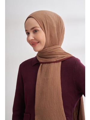 Armanda Biyeli Müslin Şal - Vizon