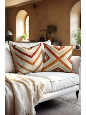 Yumuşak Çift Taraflı Dijital Baskılı Dokuma Desenli Kırlent Kılıfı