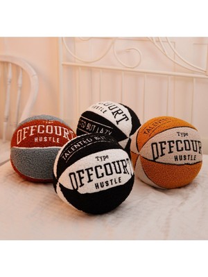 Siyah Beyaz Basketbol Top Decoratif Yastık Çocuk Hediye