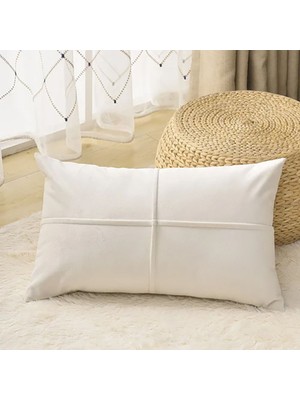 Yumuşak Ekru/kırık Beyaz Kırlent Kılıfı, Tek Parça, Şık ve Rahat Tasarım